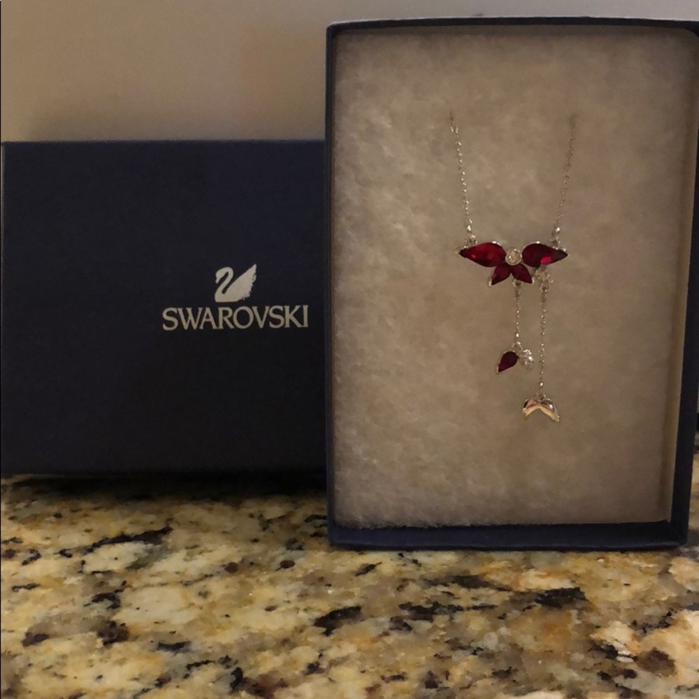Swarovski ruby and diamond necklace.